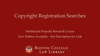 Copyright Registration Searches