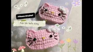 Crochet Hello Kitty Hair Clip - Móc len kẹp tóc Hello Kitty