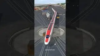 4 High Speed Trains Crossing the Turntable Track #railroad #railtrack #railway #train #automobile