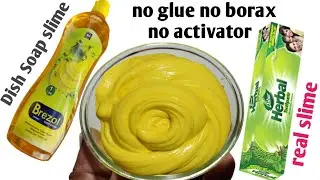 MUST TRY !! Dish Soap and Toothpaste Slime/how to make slime without borax/no glue slime #treanding