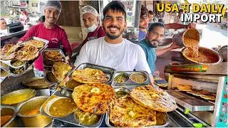 50/- Amritsari IMPORTED Nashta 😍 Desi Ghee Pizza Kulcha | Street Food India