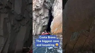 The biggest & longest cave of Costa Brava near Tamariu, Begur, Girona, Spain. Kayaking in Catalonia