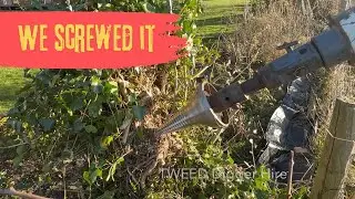 Stump removal with Mini Excavator/Digger and wood cone splitter