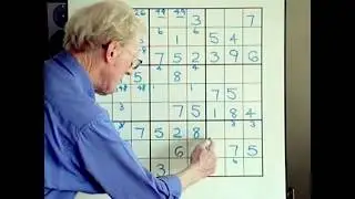 Sudoku. Tutorial #12       3 numbers in a line within a row or column...advanced.