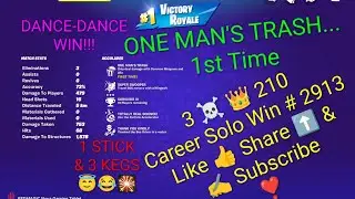 Career Solo Win#2913 Fortnite 3☠️ ZB Victory Royale Chapter 7 Season 1 Solo Win #254 👑#210