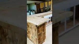 Finishing the rustic bar
