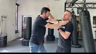 Defense vs. choke from the front with a push