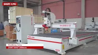 A4-2040-L12 automatic tool changing CNC router with cross-shaped cutter head