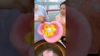 Preparation of love heart candy floss  #shorts #cottoncandy #candyfloss #asmrcandy