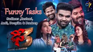 Sudheer,Rashmi,Hyper Aadi, Deepika & Pradeep | Funny Tasks | Dhee 13 | Kings vs Queens | ETV Telugu