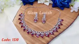 Exclusive Diamond Cut Jewelry | Silver Polish Red Stone | GL-1510