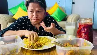 Thakali rice masko daal chiken karelako achar