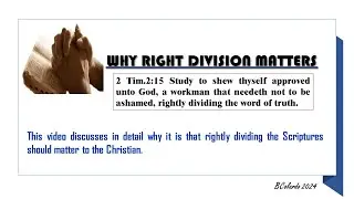 WHY RIGHT DIVISION MATTERS (Abrahamic Covenant part 1)