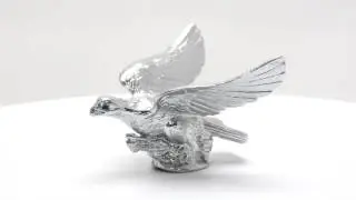 Grand General 48021 Chrome Flying Eagle Hood Ornament w/ Illuminated Amber Eyes