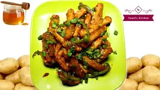 Crispy honey chilly potato recipe|honey glazed potato|restaurant style starter recipe|Swats Kitchen