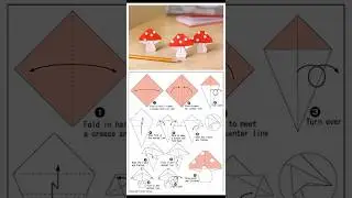 Origami heart bookmark and mushroom #craft #origami #trending #tutorial #foryou #paperfolding