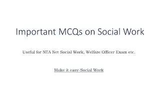 Social Work|| Important MCQs on Social Work 2