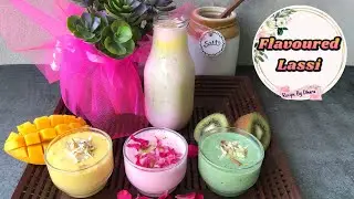 Flavoured lassi recipe | Rainbow lassi | 3 types of lassi recipes