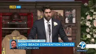 HEARTBREAKING: Son of slain Long Beach fire captain speaks at emotional funeral | ABC7