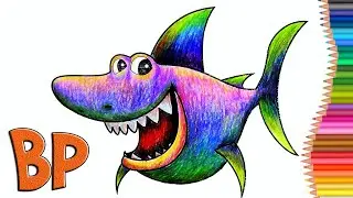 Coloring Baby Shark Беби Шарк 🙉АКУЛА Раскраска! Учимся рисовать АКУЛУ! Learning to draw beautifully.