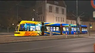 Poland, Toruń, short night walk to Sienkiewicza Tram Stop