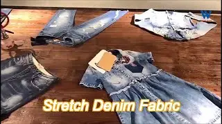 Dark Blue High Spandex Cotton Polyester Stretch Denim Jeans Fabric