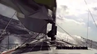 Surfing in 40 knots wind Rolex Middle Sea Race 2014