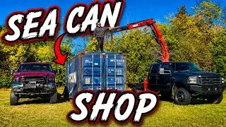Shipping container shop build