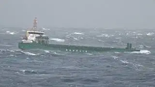 Ship stuck in Bad Weather near south africa - Heavy Rolling and Pitching