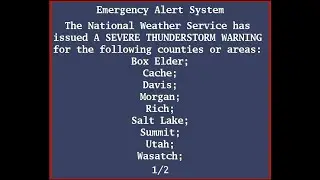 Severe T-Storm Warning EAS in Salt Lake City, UT