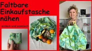 Schnell genähte Einkaufstasche, die in jede Jackentasche passt.