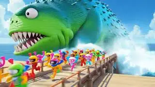 3D Cartoon Bridge Escape Challenge | Giant Shark Attack & Crazy Bike Race Trap&rdquo;**