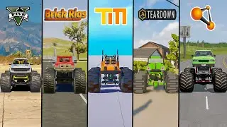 MONSTER TRUCK GTA 5 VS TEARDOWN VS BEAMNG DRIVE VS BRICK RIGS - WHICH IS BEST?