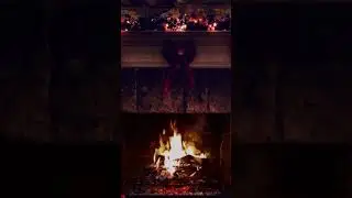 60 Seconds of Relaxing Satisfying Sounds of Open Fire with Christmas Stockings Hung by the Fireplace