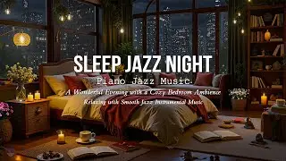 Sleep Night Jazz Piano Music with Cozy Bedroom & Soft Jazz Instrumental - Soothing Background Music
