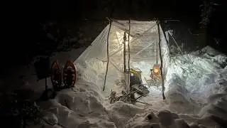 Shelter with stretch film under heavy snowfall. And my clumsinesses.