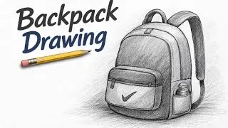 Realistic Backpack Drawing with Pencil | Step by Step Easy Sketch