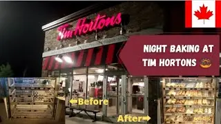 Night Baking at Tim Hortons 🍩 | Part-time Job in Canada | pcvlogs