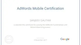 Google Mobile Advertising Certification Exam Passed