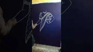 Drawing of a beautiful village girl with pot #chalk art#easy drawing#short#art#