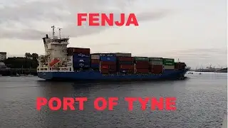 Container Ship Fenja arriving in the Port of Tyne from Felixstowe on 12th July 2019