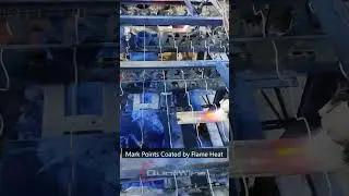 Wiggle wire zigzag wire production process,mark points coated by flame for wiggle wire equipment