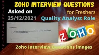 Zoho Level1 Interview Questions for Analyst Role | Beginners Codings