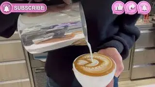 Winged Tulip Latte Art Tutorial: Cozy Black Sweater Aesthetic (Winter Coffee)
