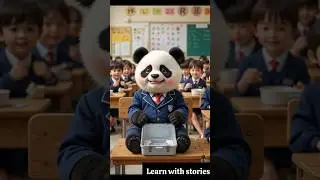 Poor panda didn't have money so his friends puppies laughed at him because he had nthg in lunchbox🐼