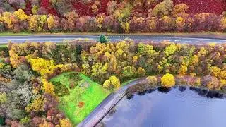 Aerial view of Firkin Point. Loch Lomond Scotland. November 7th 2025