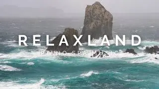 Deep relaxation, sleep preparation, and emotional balance ocean waves while soft calm  piano tone