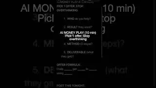 Day 6 building a $20k/mo money page. AI Money Play: pick 1 offer. Comment OFFER #aimoney #sidehustle