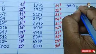 Cube 1 to 30 || Learn cube 1 to 30 list|  1 to 30 cube |