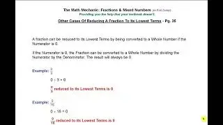 Zero Numerator Lowest Terms
